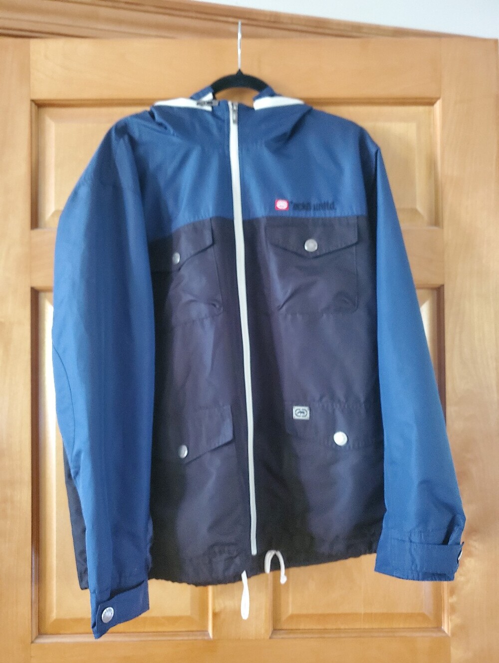 Ecko Unlimited Two-Tone Blue Hooded Rain Jacket 2XL